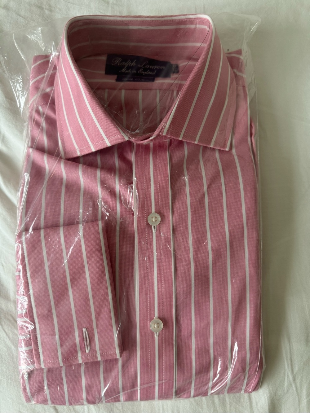 Ralph Lauren Pink and White Stripe Men's Dress Shirt
